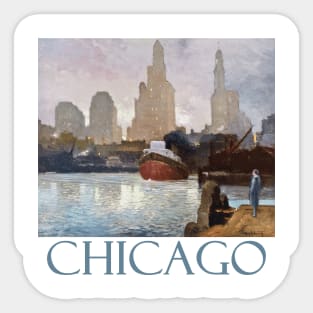 Chicago Skyline by George Ames Aldrich Sticker